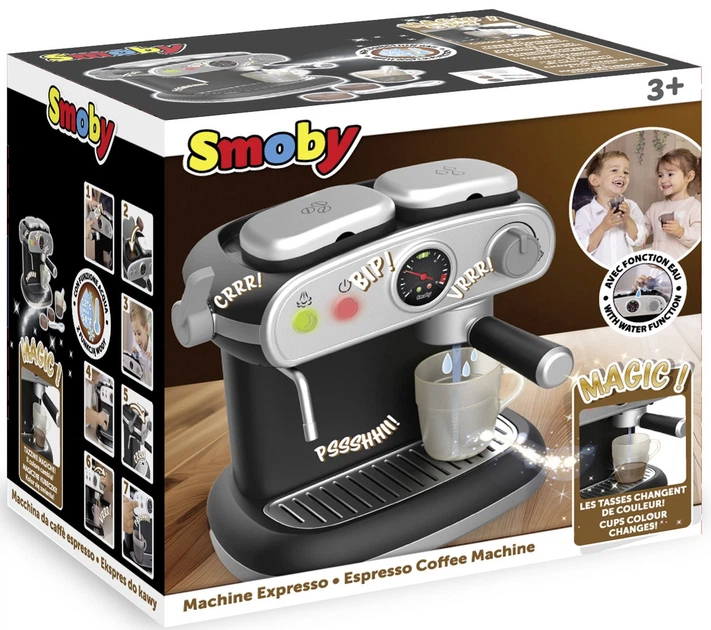 Іграшкова кавоварка Smoby Toys Еспресо зі звуковим та світловим ефектом 17 x 23 x 24 см (7600312512) (3032163125129) - зображення 1