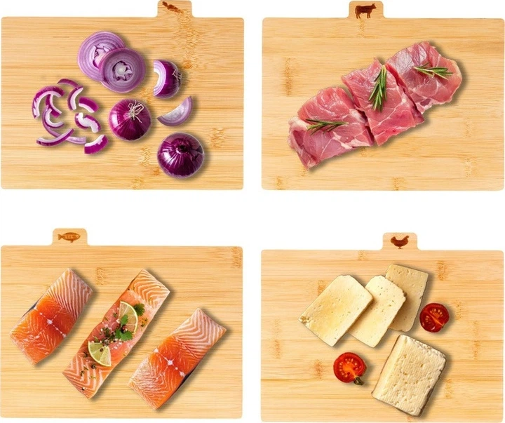 Zestaw desek kuchennych Vilde bambusowych ze stojakiem 28 x 20 cm 4 szt (5904316400200) - obraz 4