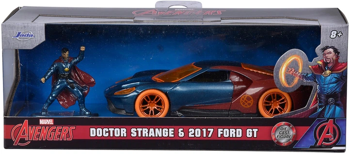 Metalowy samochód Jada Marvel Avengers Ford GT 1:32 z figurką Doktora Strange'a (253223013) (4006333080289) - obraz 1