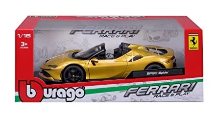 Metalowy model samochodu Bburago May Cheong Group-Bburago Ferrari-SF 90 Spider 1:18 (4893993160167) (955555912605183) - Outlet - obraz 2