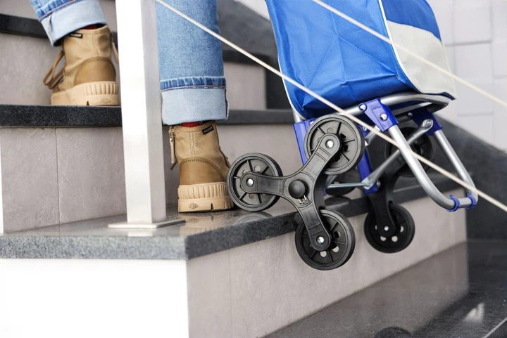 Wózek na zakupy ModernHome by Multistore 25 litrów na 6 kółkach Niebieski (5905817001965) (955555912696547) - Outlet - obraz 7