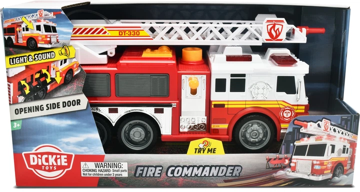 Wóz strażacki Dickie Toys Commander z efektami dźwiękowymi świetlnymi i wodnymi 36 cm (3308377) (4006333029097) - obraz 1