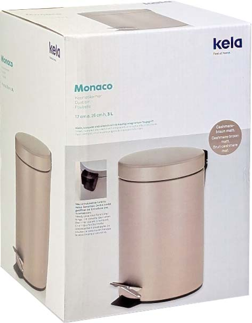 Kosz na śmieci KELA Monaco 3 l Kaszmirowy brąz (4025457205262) - obraz 2