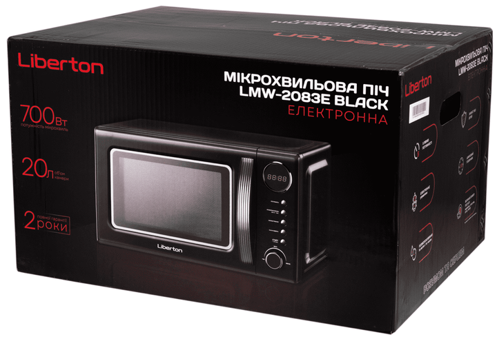 Мікрохвильова піч Liberton LMW-2083E BLACK - зображення 7