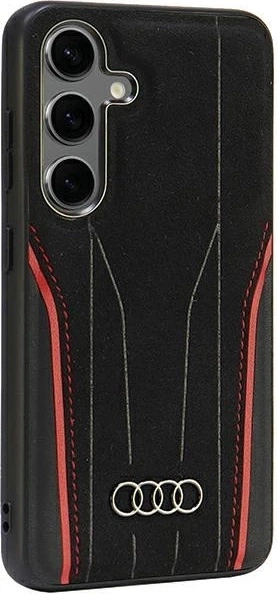 Etui Audi Genuine Leather MagSafe do Samsung Galaxy S24 (S921) Black-Red (AU-TPUPCS24-R8/D3-RD) - obraz 3