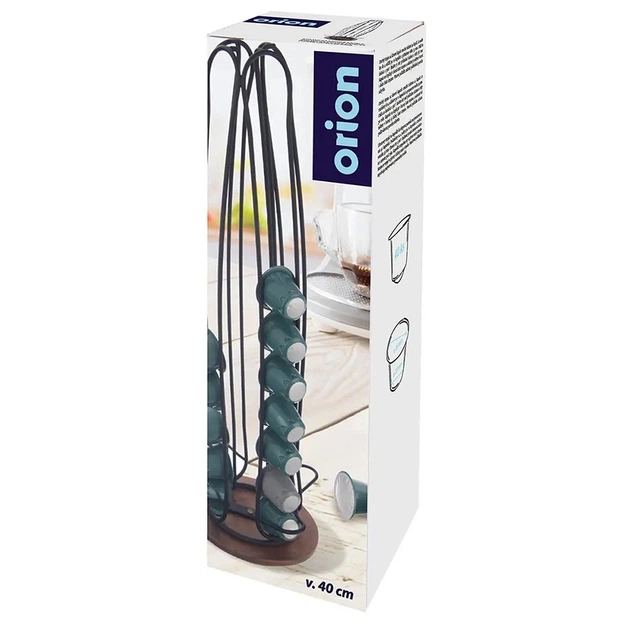 Стійка для кавових капсул Orion RADKA поворотна металева чорна 40 см (8592381208769) - зображення 3