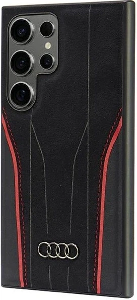 Etui Audi Genuine Leather MagSafe do Samsung Galaxy S24 Ultra (S928) Black-Red (AU-TPUPCS24U-R8/D3-RD) - obraz 2