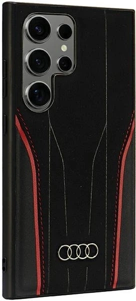 Etui Audi Genuine Leather MagSafe do Samsung Galaxy S24 Ultra (S928) Black-Red (AU-TPUPCS24U-R8/D3-RD) - obraz 3