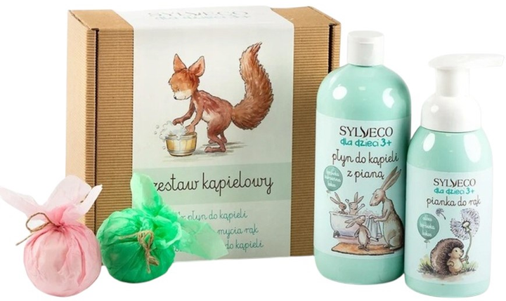 Zestaw dla dzieci Sylveco Pianka do mycia rąk 300 ml + Płyn do kąpieli 500 ml + Kula kąpielowa 2 x 78 g (5902249015935) - obraz 1