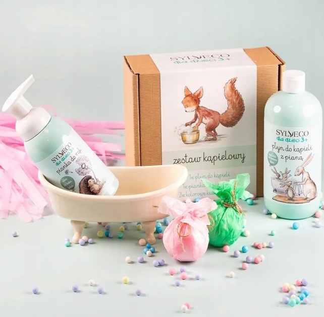 Zestaw dla dzieci Sylveco Pianka do mycia rąk 300 ml + Płyn do kąpieli 500 ml + Kula kąpielowa 2 x 78 g (5902249015935) - obraz 3
