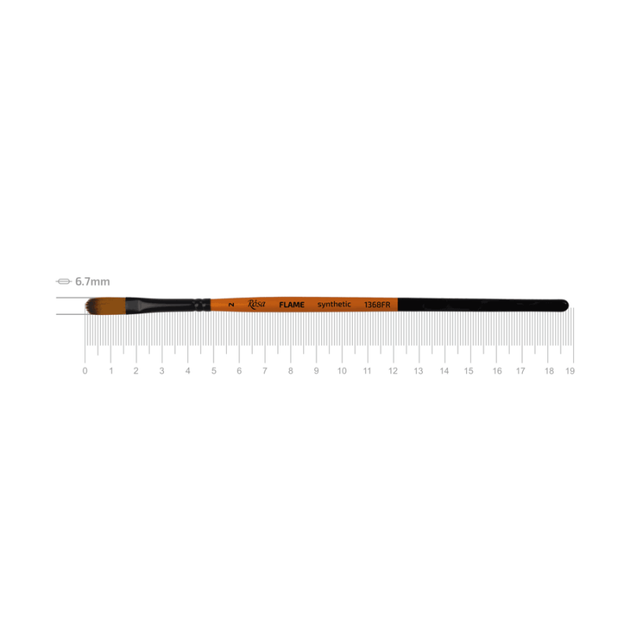 Кисть синтетика овальная Rosa FLAME 1368FR №2 - Фото 1 Кисть синтетика овальная Rosa FLAME 1368FR №2 - изображение 1