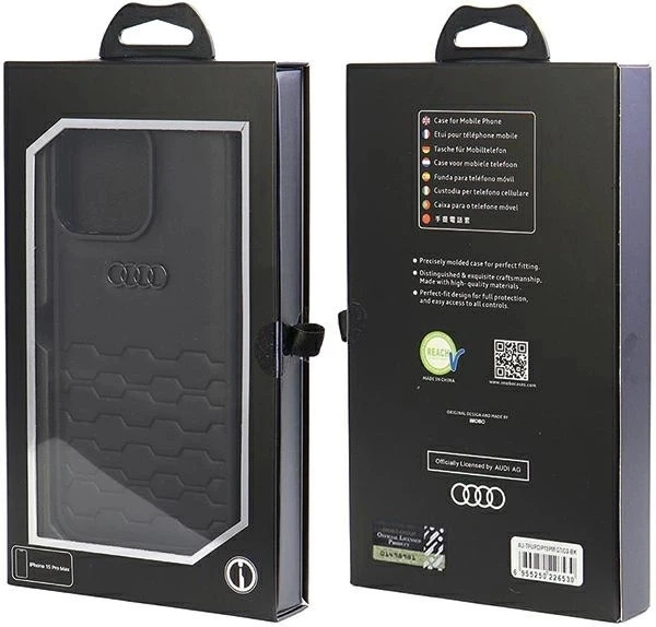 Etui Audi GT Synthetic Leather do Apple iPhone 15 Pro Max Black (AU-TPUPCIP15PM-GT/D2-BK) - obraz 4
