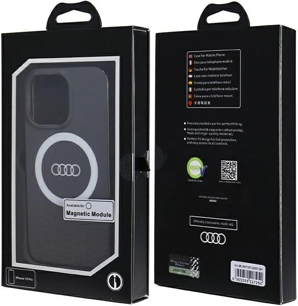 Etui Audi IML Big Logo MagSafe do Apple iPhone 13 Pro/13 Black (AU-IMLMIP13P-Q5/D2-BK) - obraz 7