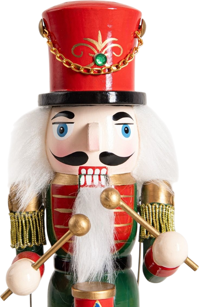 Фігурка Homla лускунчик дерев’яна на барабані з музичною шкатулкою 30 см (5904183867793) - зображення 3