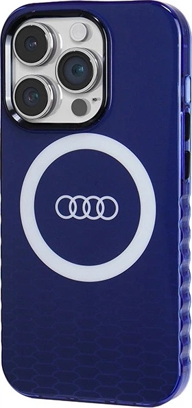 Etui Audi IML Big Logo MagSafe do Apple iPhone 14 Pro Navy Blue (AU-IMLMIP14P-Q5/D2-BE) - obraz 2