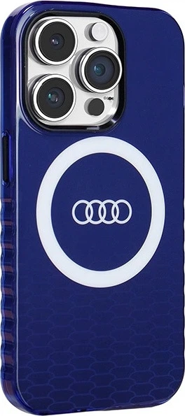 Etui Audi IML Big Logo MagSafe do Apple iPhone 14 Pro Navy Blue (AU-IMLMIP14P-Q5/D2-BE) - obraz 3