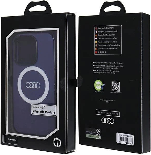Etui Audi IML Big Logo MagSafe do Apple iPhone 14 Pro Navy Blue (AU-IMLMIP14P-Q5/D2-BE) - obraz 7
