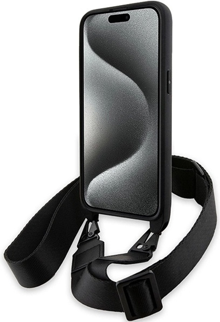 Панель BMW M Edition Carbon Stripe & Strap для Apple iPhone 15 Pro Black (BMHCP15L23PSCCK) - зображення 4