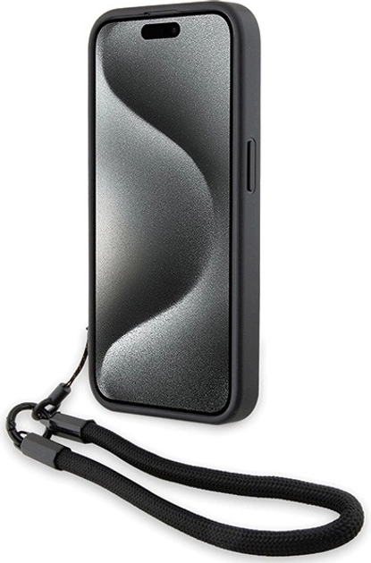 Панель BMW Signature Leather Wordmark Cord для Apple iPhone 15 Pro Black (BMHCP15L23RMRLK) - зображення 4