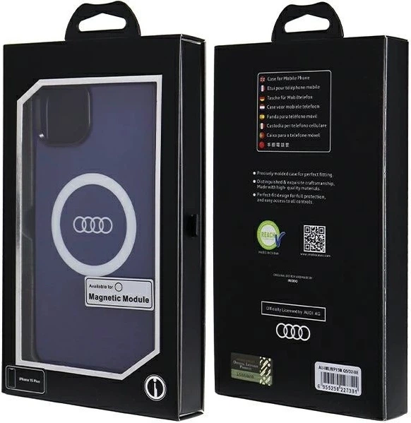 Etui Audi IML Big Logo MagSafe do Apple iPhone 15 Plus/14 Plus Navy Blue (AU-IMLMIP15M-Q5/D2-BE) - obraz 7