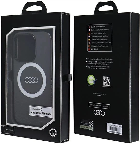 Etui Audi IML Big Logo MagSafe do Apple iPhone 15 Pro Black (AU-IMLMIP15P-Q5/D2-BK) - obraz 7