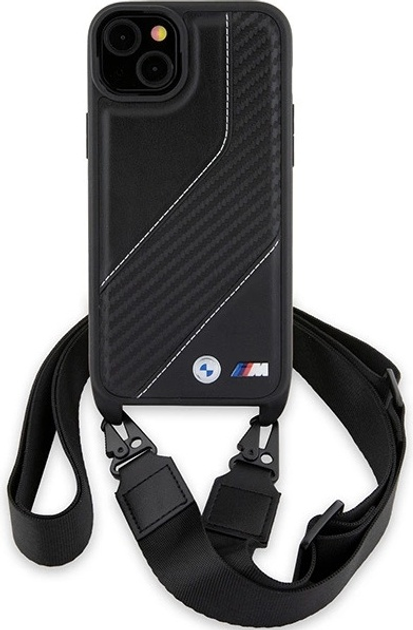 Панель BMW M Edition Carbon Stripe & Strap для Apple iPhone 15 Plus/14 Plus Black (BMHCP15M23PSCCK) - зображення 2