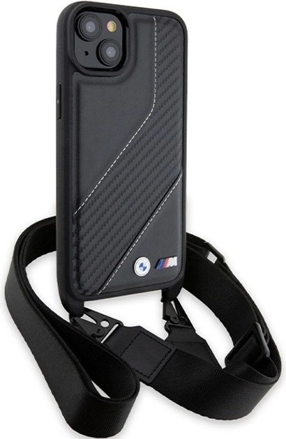 Панель BMW M Edition Carbon Stripe & Strap для Apple iPhone 15 Plus/14 Plus Black (BMHCP15M23PSCCK) - зображення 3