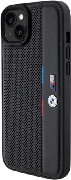 Панель BMW Perforated Tricolor Line для Apple iPhone 15 Plus/14 Plus Black (BMHCP15M23PUPVK) - зображення 2