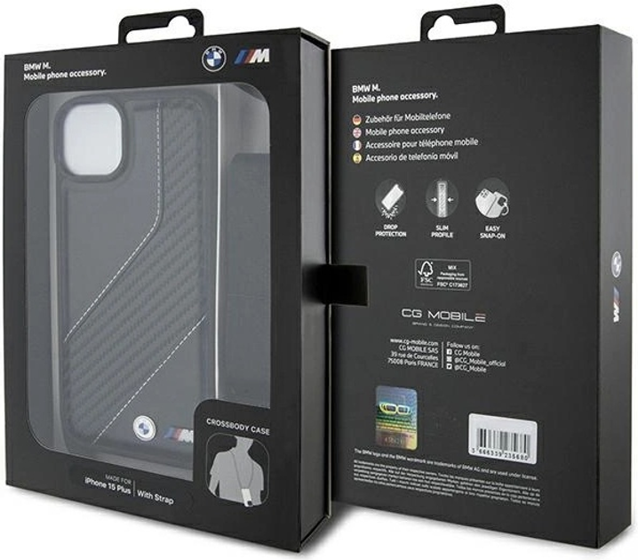 Панель BMW M Edition Carbon Stripe & Strap для Apple iPhone 15/14/13 Black (BMHCP15S23PSCCK) - зображення 7