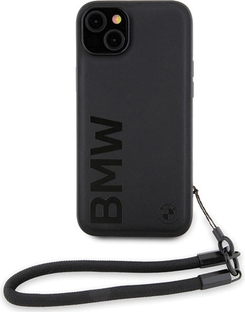 Панель BMW Signature Leather Wordmark Cord для Apple iPhone 15/14/13 Black (BMHCP15S23RMRLK) - зображення 2