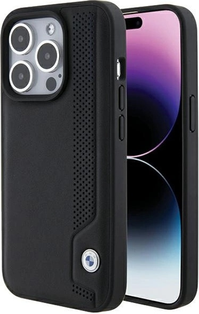 Панель BMW Leather Blue Dots для Apple iPhone 15 Pro Max Black (BMHCP15X22RBDK) - зображення 1