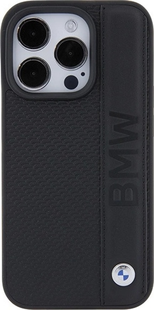 Панель BMW Leather Textured & Stripe для Apple iPhone 15 Pro Max Black (BMHCP15X22RDPK) - зображення 3