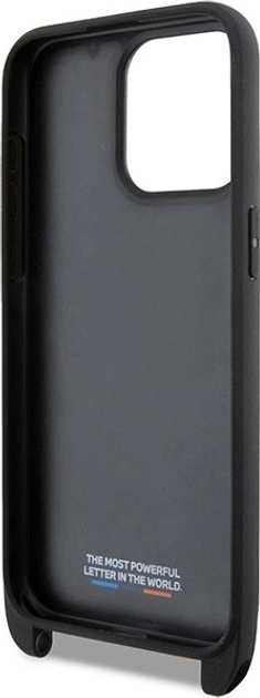 Панель BMW M Edition Carbon Tricolor Lines & Strap для Apple iPhone 15 Pro Max Black (BMHCP15X23PSVTK) - зображення 6