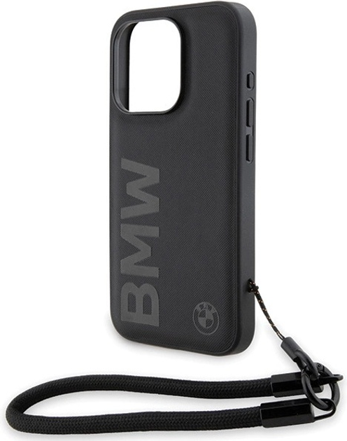 Панель BMW Signature Leather Wordmark Cord для Apple iPhone 15 Pro Max Black (BMHCP15X23RMRLK) - зображення 5
