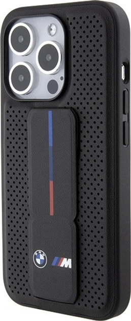 Панель BMW Grip Stand Smooth & Perforated для Apple iPhone 15 Pro Max Black (BMHCP15XGSPPRK) - зображення 3