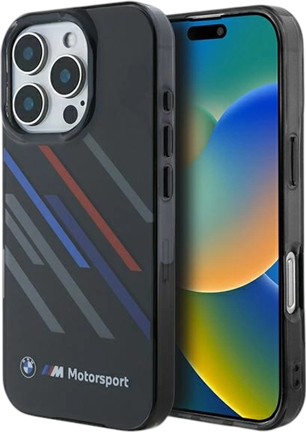 Панель BMW Motosport IML Random Stripes для Apple iPhone 16 Pro Black (BMHCP16L23HTRAK) - зображення 1