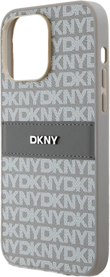 Etui DKNY Leather Mono Stripe & Metal Logo do Apple iPhone 14 Pro Beige (3666339260514) - obraz 6