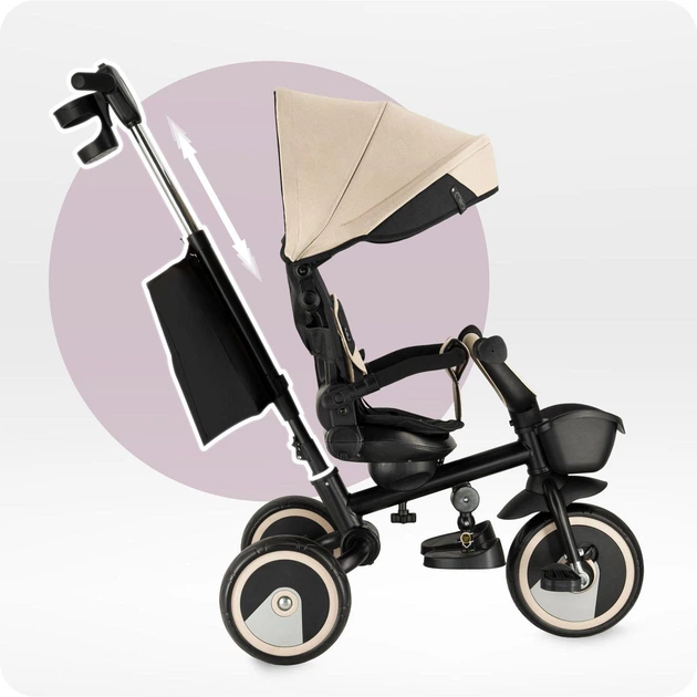Детский трехколесный велосипед MoMi Ivi Beige поворотное сиденье