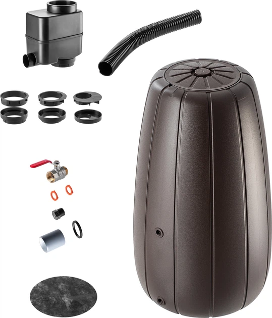 Zbiornik na deszczówkę z łapaczem Kadax Roddi 200L Mokka - obraz 1