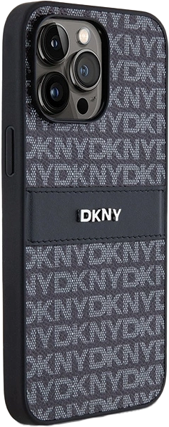 Панель DKNY Leather Mono Stripe & Metal Logo для Apple iPhone 14 Pro Black (3666339260378) - зображення 4