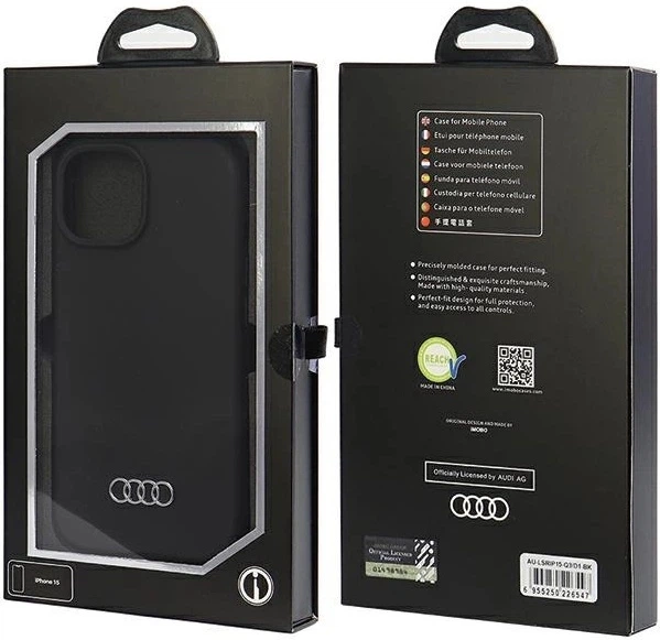 Etui Audi Silicone Case do Apple iPhone 15/14/13 Black (AU-LSRIP15-Q3/D1-BK) - obraz 7