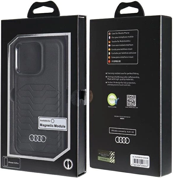 Панель Audi Synthetic Leather MagSafe для Apple iPhone 13 Pro/13 Black (AU-TPUPCMIP13P-GT/D3-BK) - зображення 7