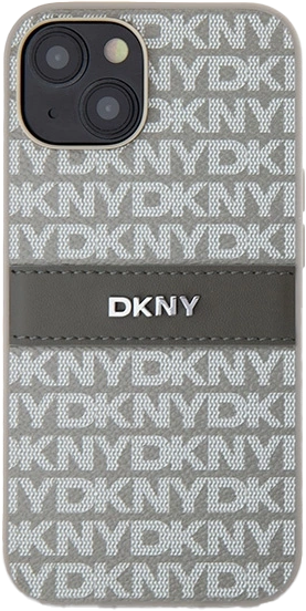 Etui DKNY Leather Mono Stripe & Metal Logo do Apple iPhone 13/14/15 Beige (3666339260491) - obraz 3
