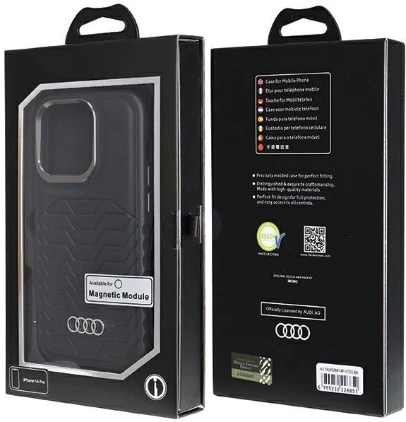 Etui Audi Synthetic Leather MagSafe do Apple iPhone 14 Pro Black (AU-TPUPCMIP14P-GT/D3-BK) - obraz 7