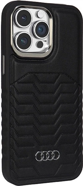 Etui Audi Synthetic Leather MagSafe do Apple iPhone 14 Pro Max Black (AU-TPUPCMIP14PM-GT/D3-BK) - obraz 3