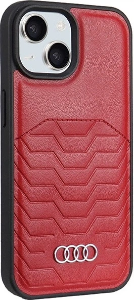 Панель Audi Synthetic Leather MagSafe для Apple iPhone 15 Plus/14 Plus Red (AU-TPUPCMIP15M-GT/D3-RD) - зображення 3