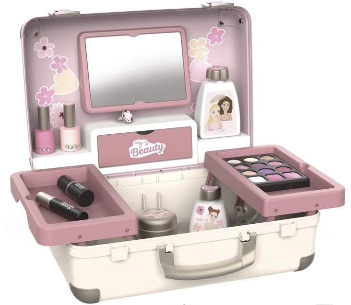 Ігровий набір Smoby Beauty Box Стиліст з дзеркалом та набором косметики 13 аксесуарів 36х29х29 см 7600320169 (3032163201694) - зображення 2
