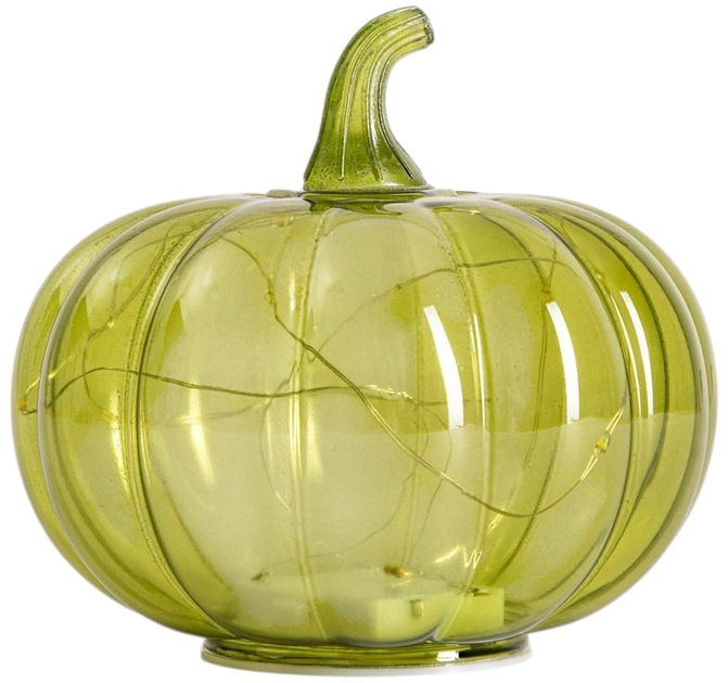 Dynia LED HOMLA 752780 Autumn Aura z dmuchanego szkła 14 x 15 cm Zielona (5906496752780) - obraz 1