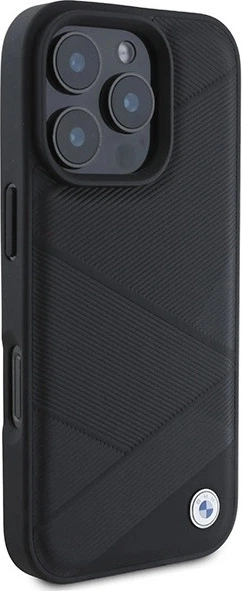 Etui plecki BMW Signature Leather Crossing Lines Pattern do Apple iPhone 16 Pro Black (BMHCP16L23RCGPK) - obraz 4