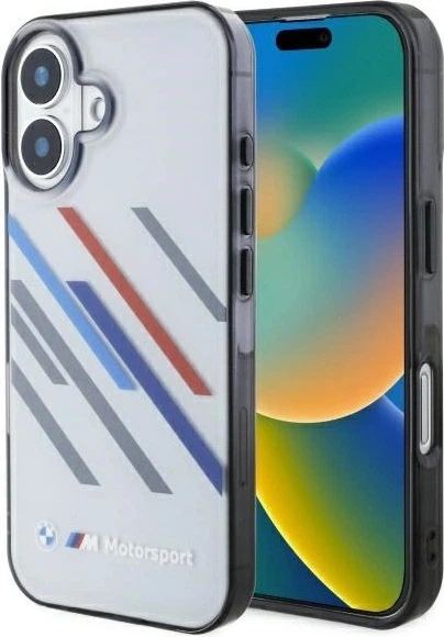 Etui plecki BMW Motosport IML Random Stripes do Apple iPhone 16 Plus Gray (BMHCP16M23HTRAG) - obraz 1